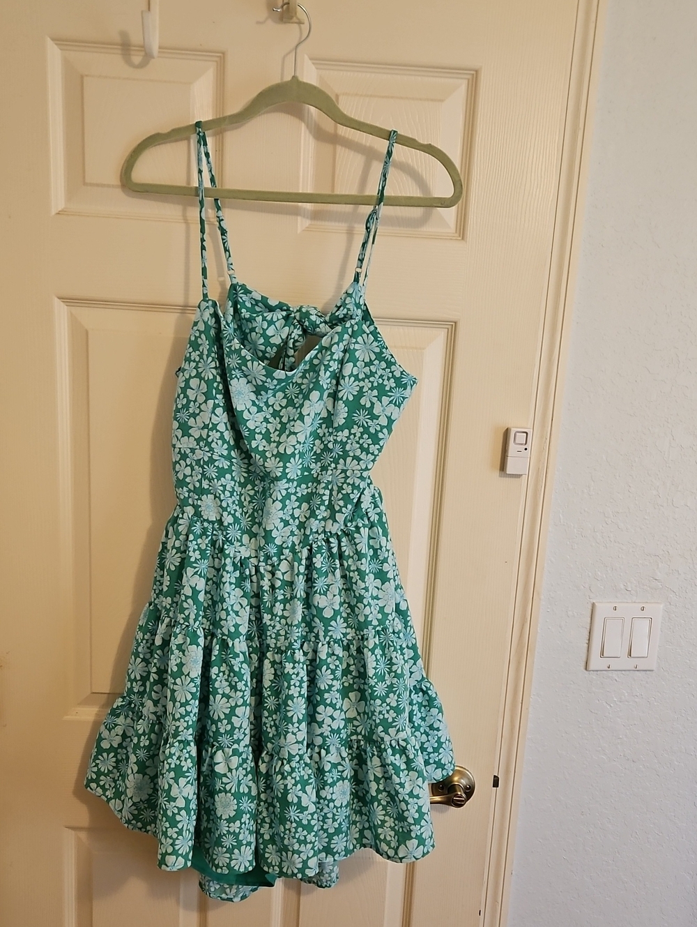 Altar'd State Teal Green Floral Tiered Sundress